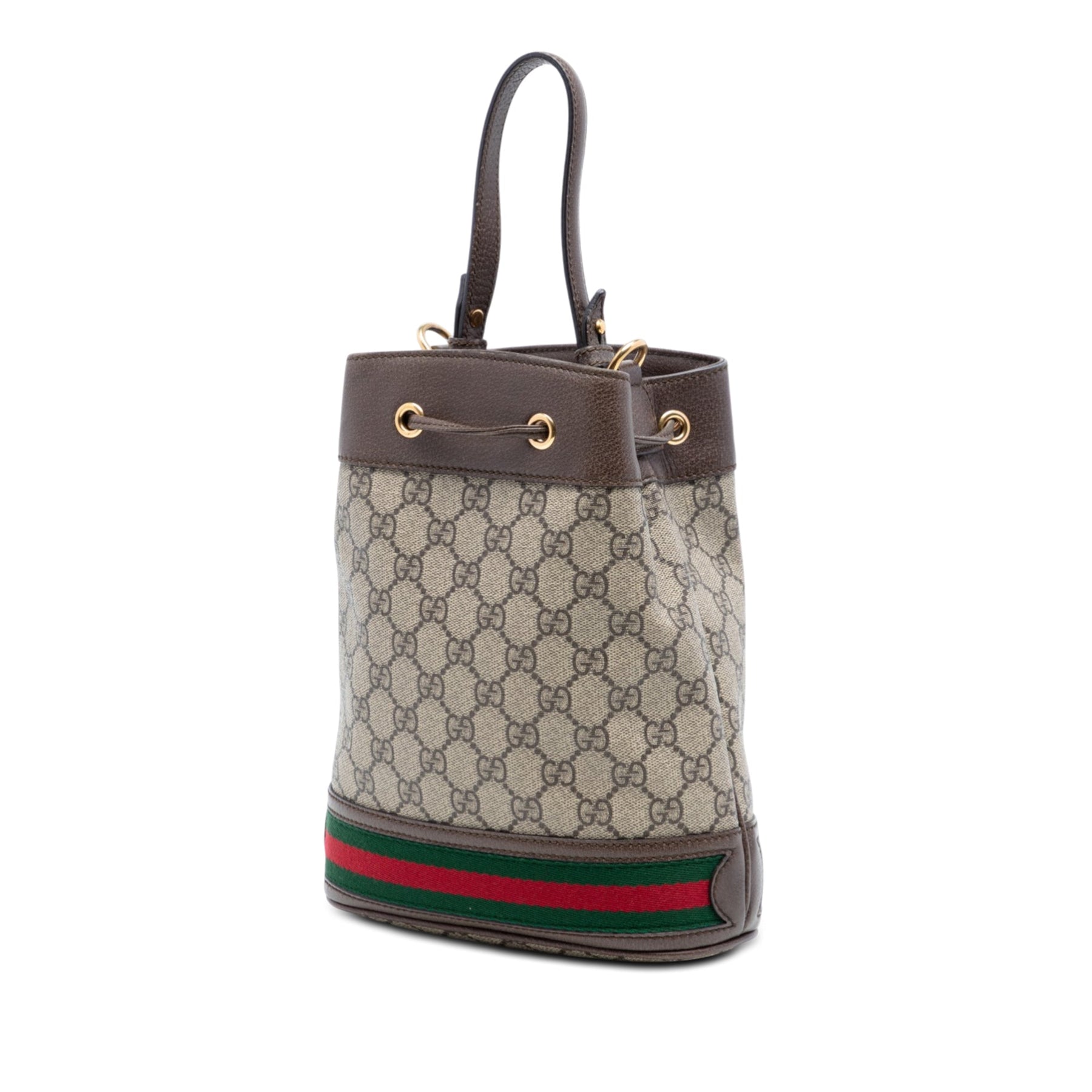 Gucci Small GG Supreme Web Ophidia Bucket Bag