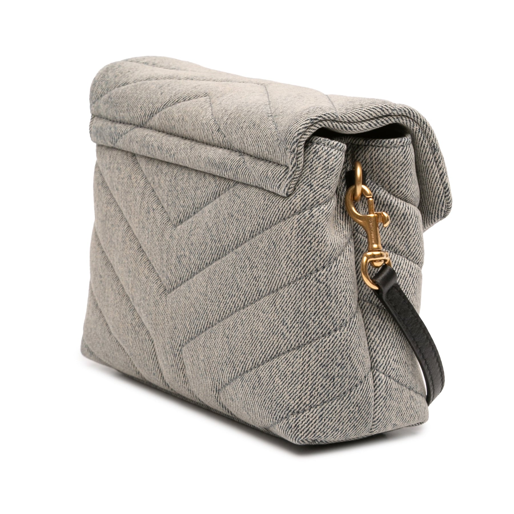 Saint Laurent Toy Matelasse Denim Monogram LouLou Crossbody