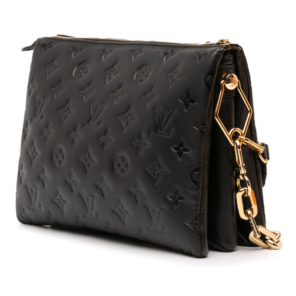 Louis Vuitton Monogram Embossed Puffy Lambskin Coussin PM