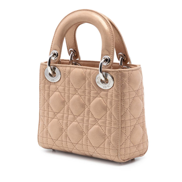 Dior Mini Iridescent Lambskin Cannage Lady Dior