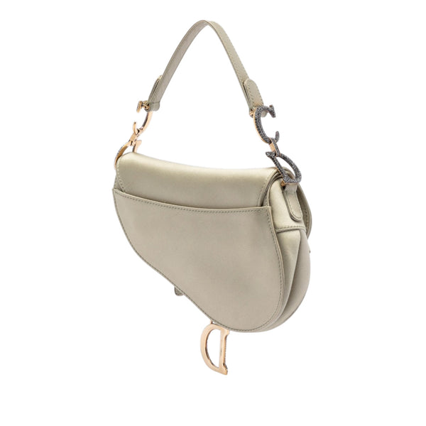 Dior Mini Satin Crystal Embellished Saddle Bag