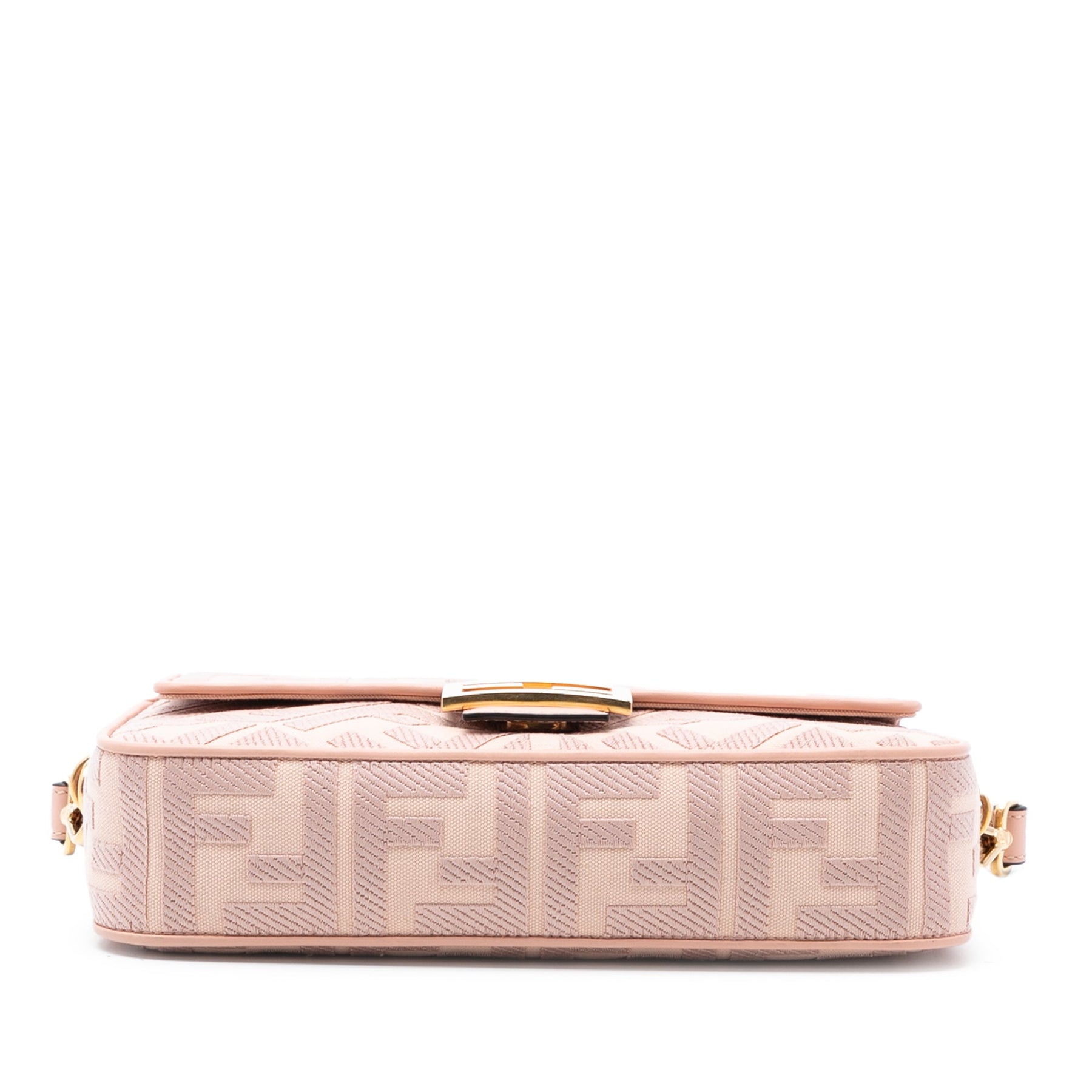 Fendi Zucca Embroidered Canvas Baguette Satchel