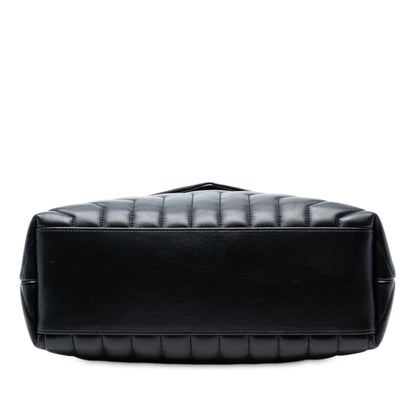 Saint Laurent Medium Chevron Leather Monogram LouLou Shoulder Bag