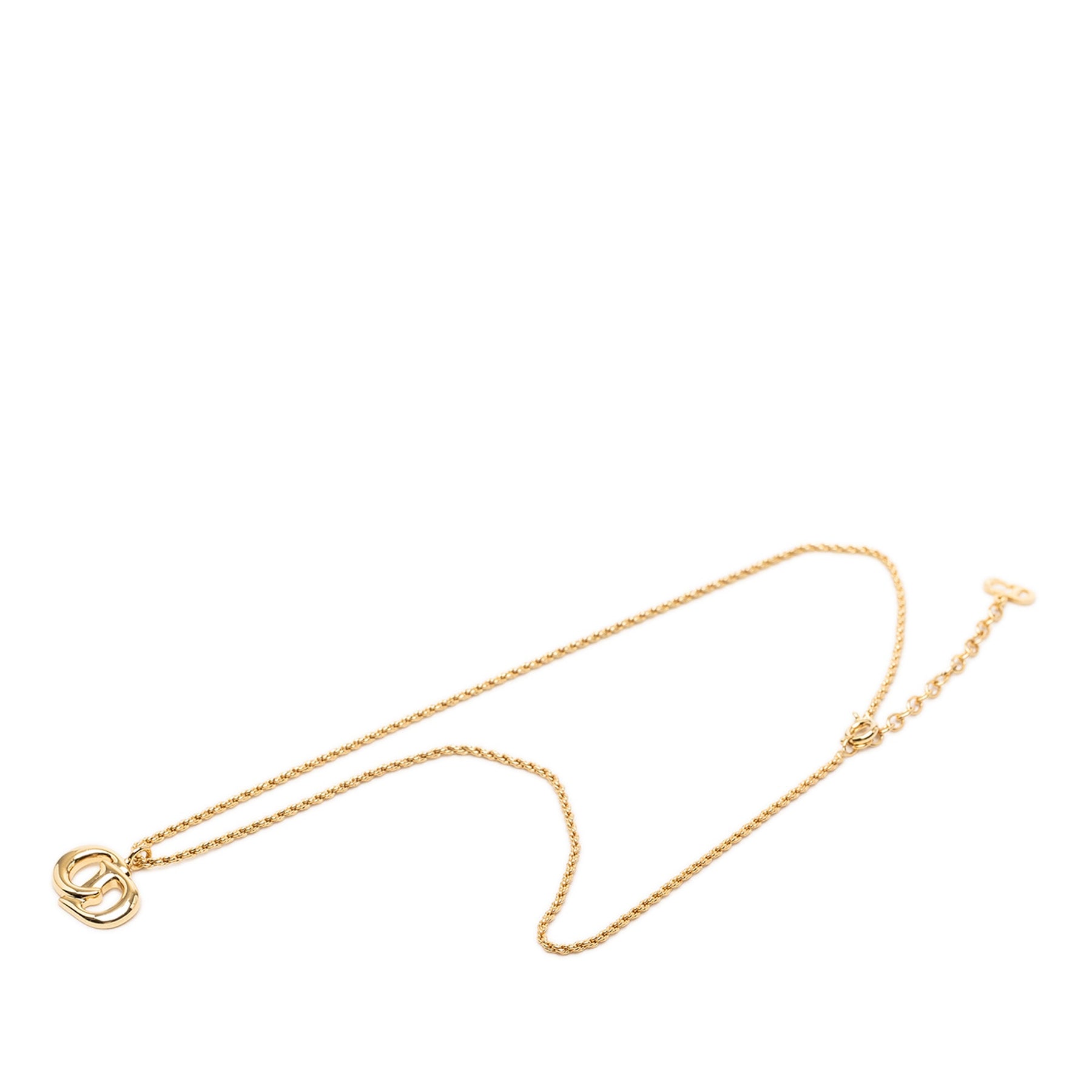 Dior Gold Plated CD Logo Pendant Necklace