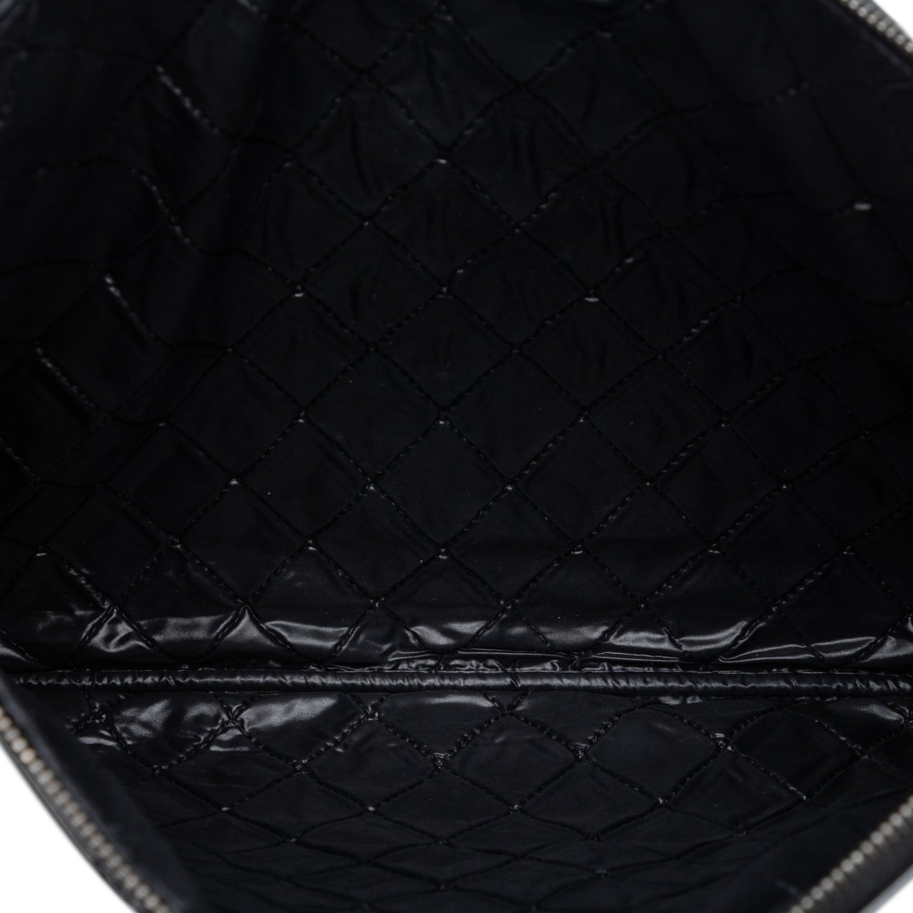 Chanel Large Quilted Patent O Case Clutch