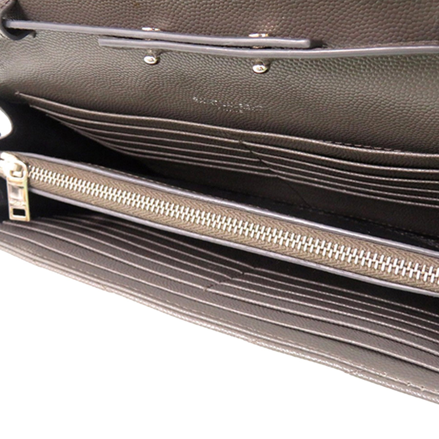 Saint Laurent Grain De Poudre Matelasse Chevron Classic Cassandre Chain Wallet