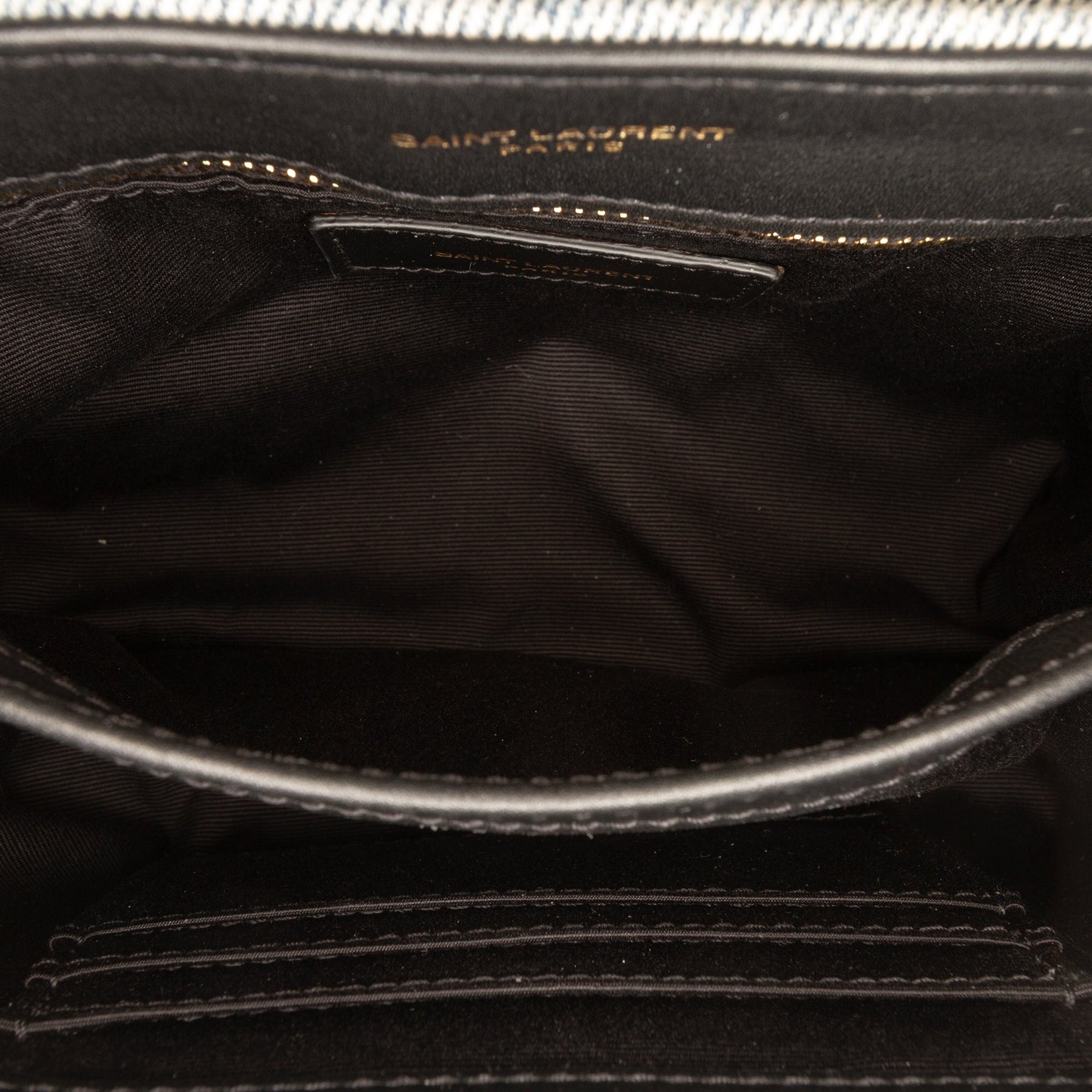 Saint Laurent Toy Matelasse Denim Monogram LouLou Crossbody