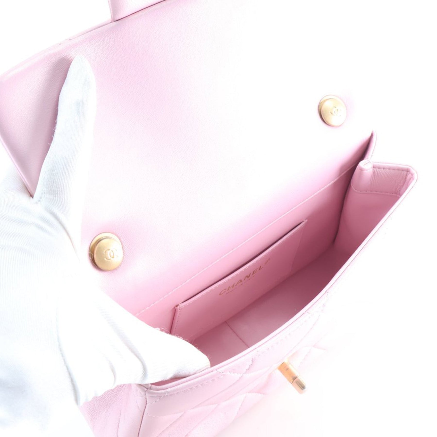 Chanel Mini Quilted Iridescent Lambskin Pearly Flap