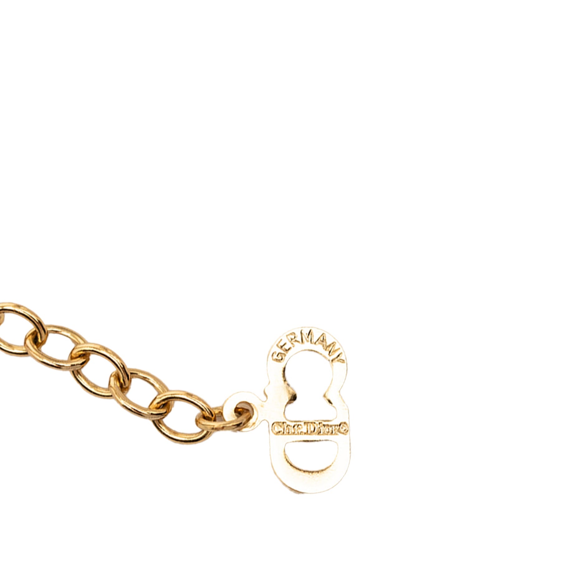 Dior Gold Plated CD Logo Pendant Necklace