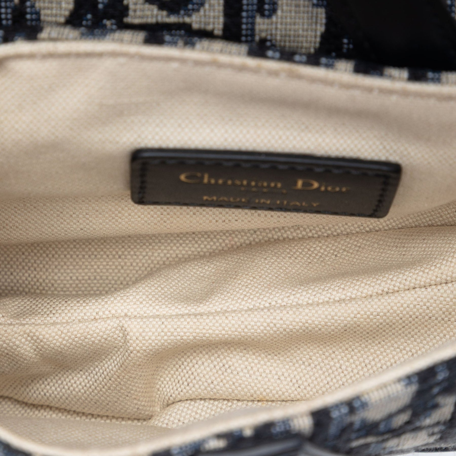 Dior Mini Oblique Canvas Saddle Bag