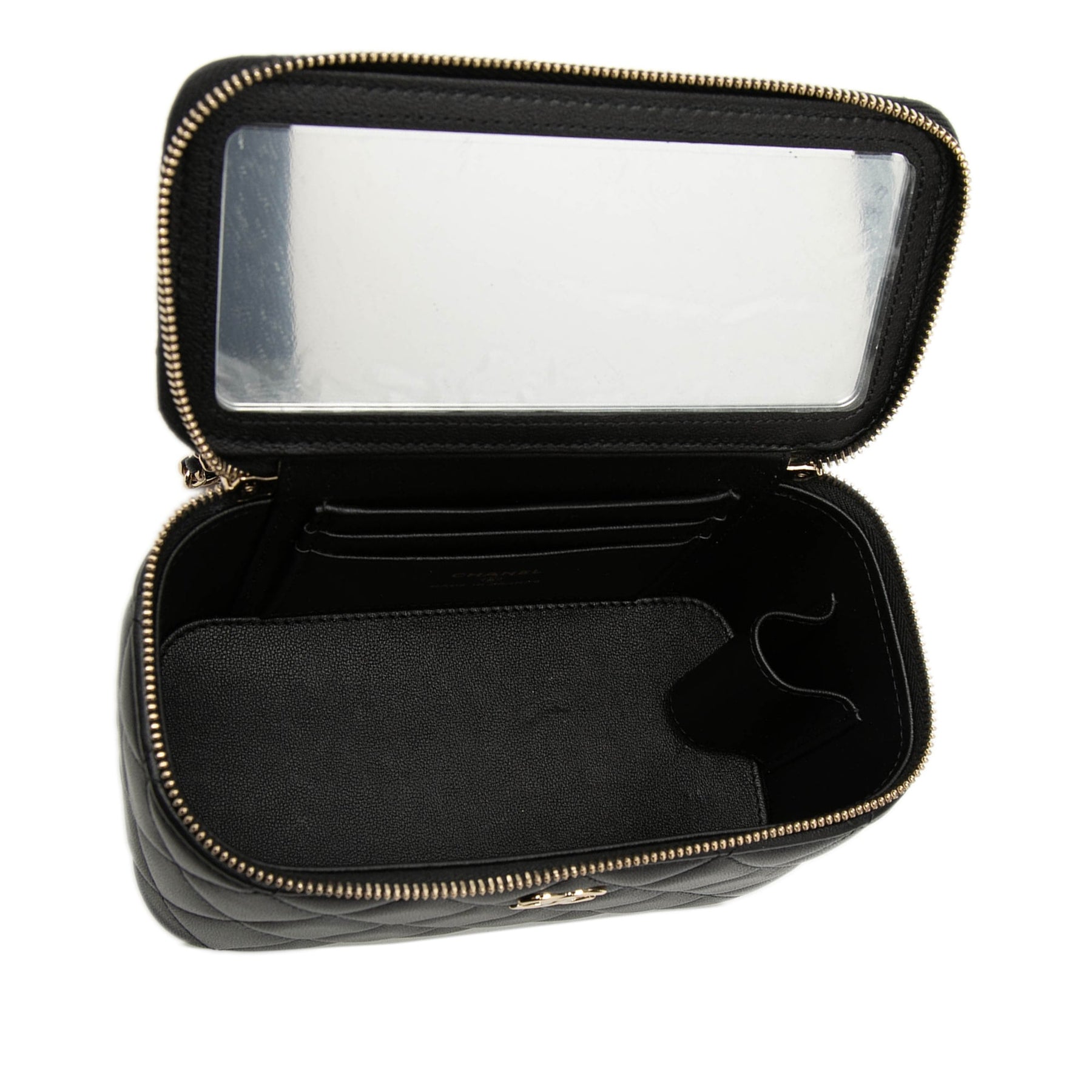 Chanel Small Lambskin Top Handle Vanity Case with Chain