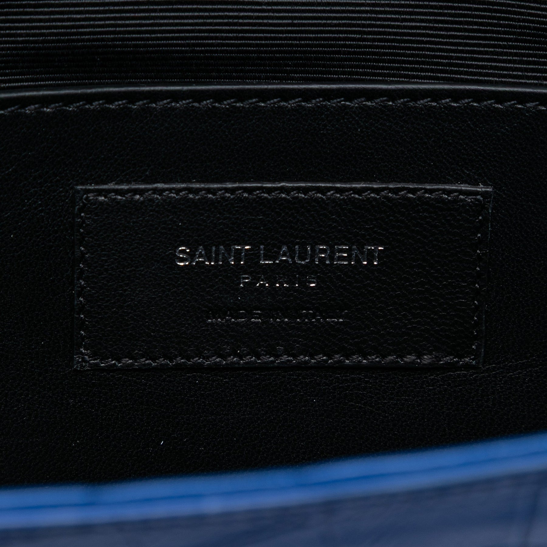 Saint Laurent Croc Embossed Monogram Kate Clutch