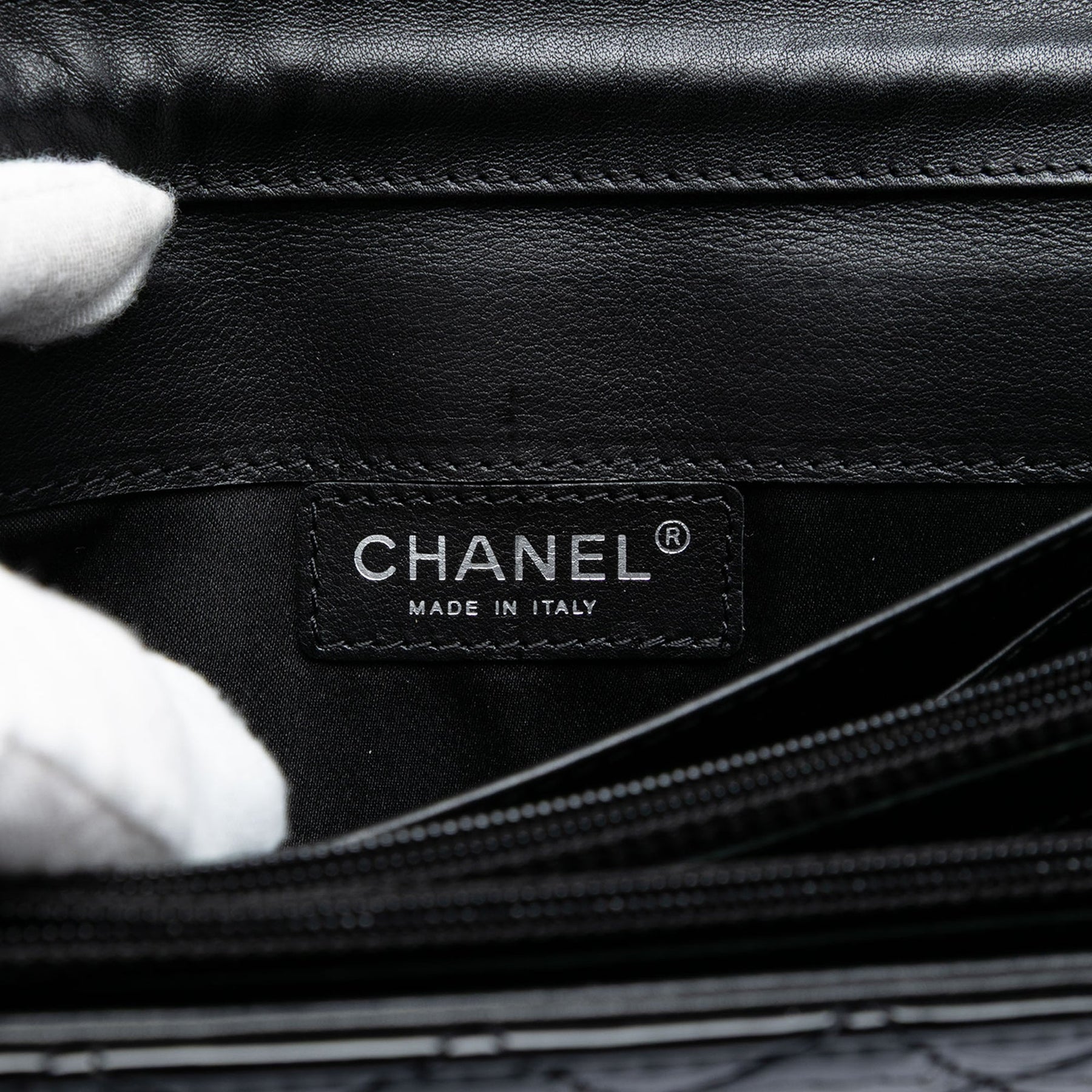 Chanel Quilted Patent Brilliant East West Flap Clutch with Chain