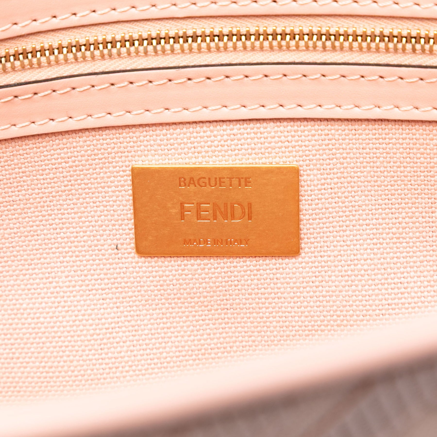 Fendi Zucca Embroidered Canvas Baguette Satchel