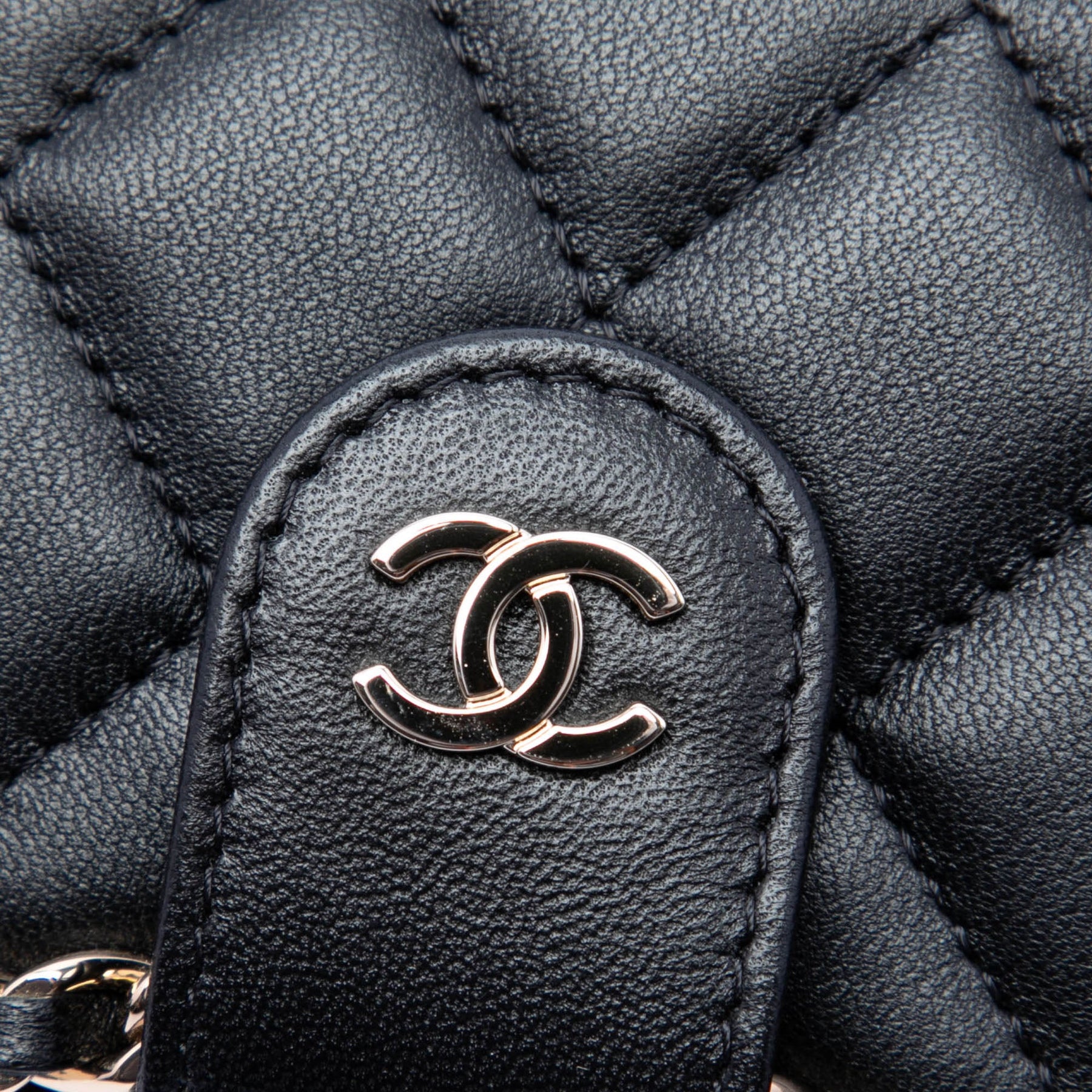 Chanel CC Quilted Lambskin Chain Around Sunglasses Case