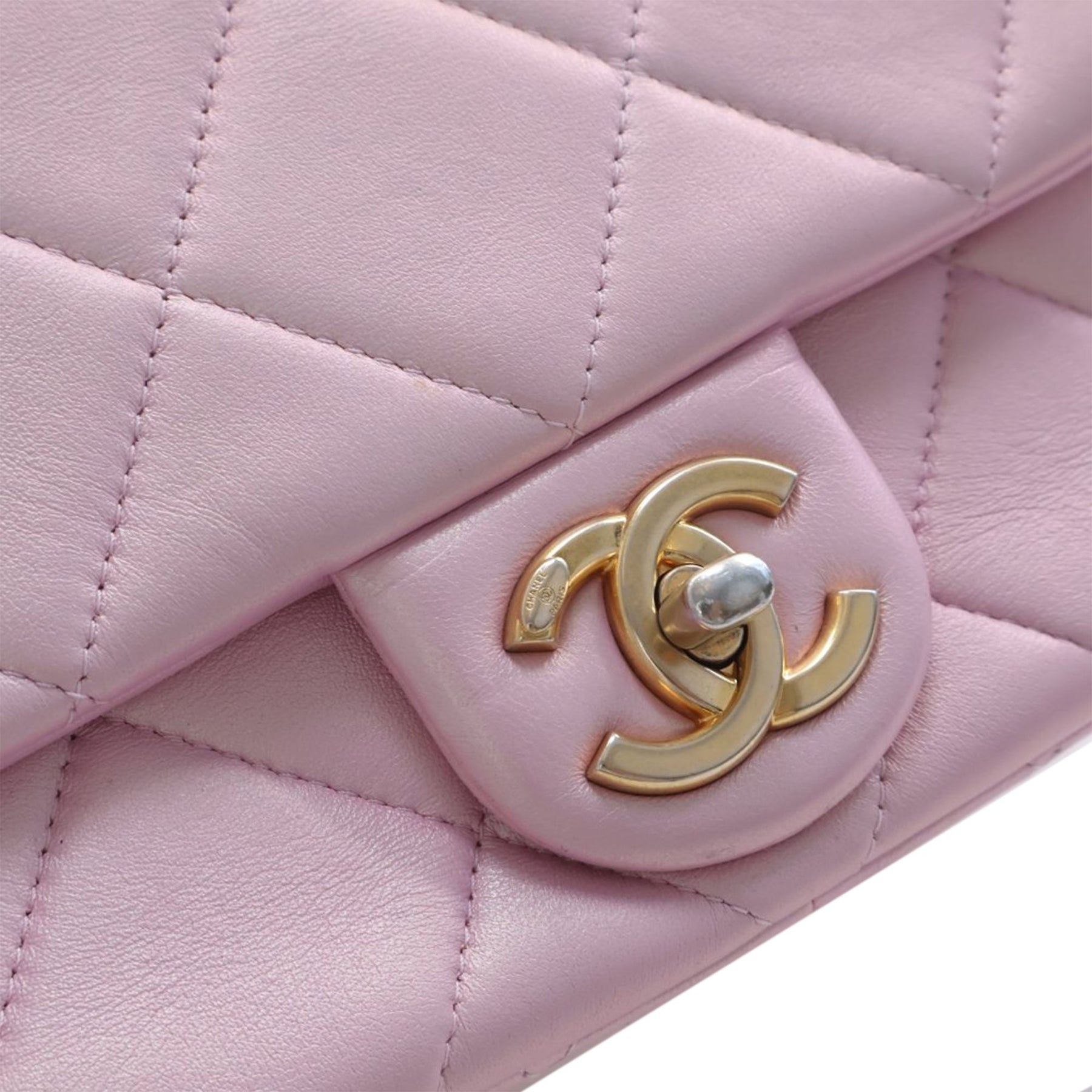 Chanel Mini Quilted Iridescent Lambskin Pearly Flap