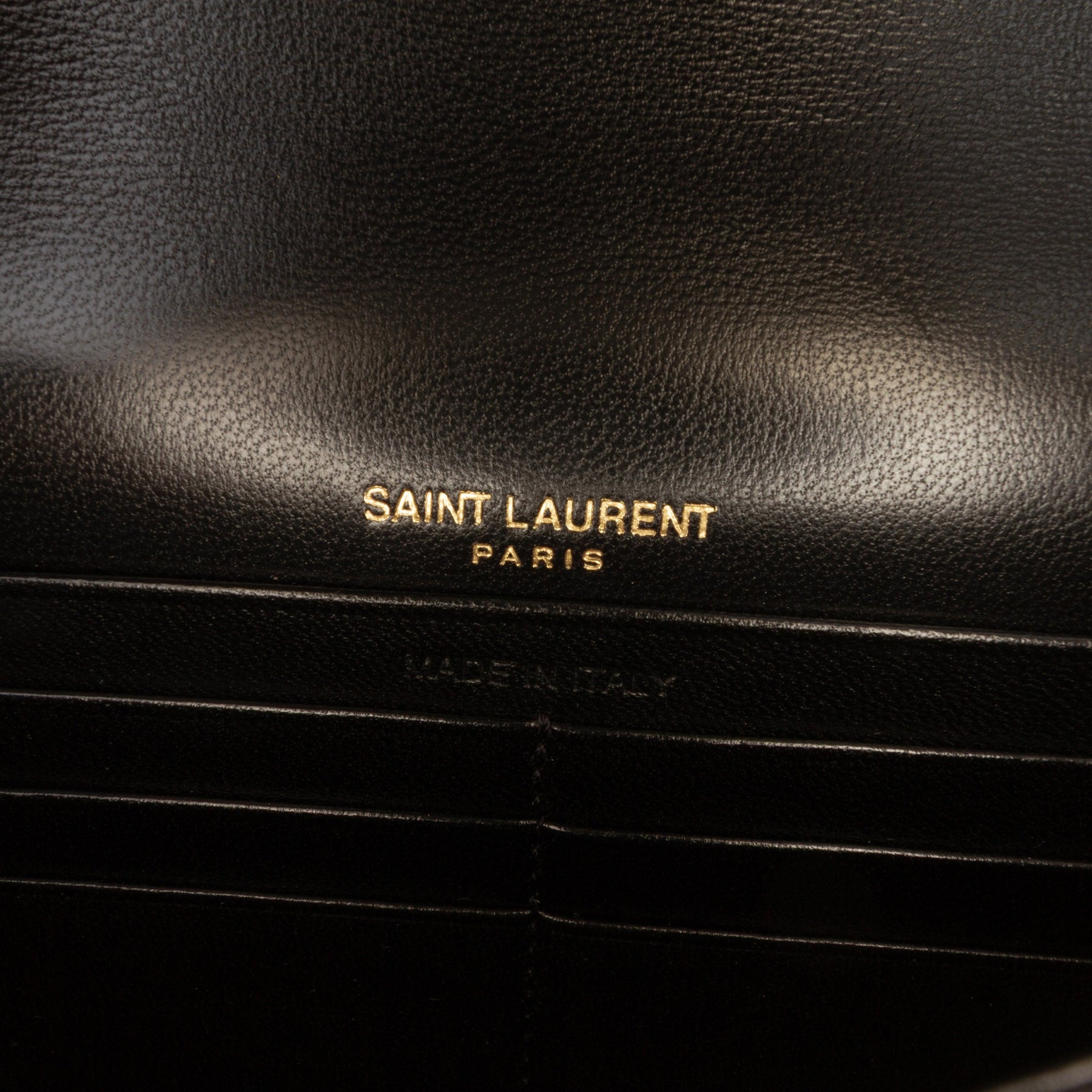 Saint Laurent Chevron Leather Cassandre Envelope Chain Wallet