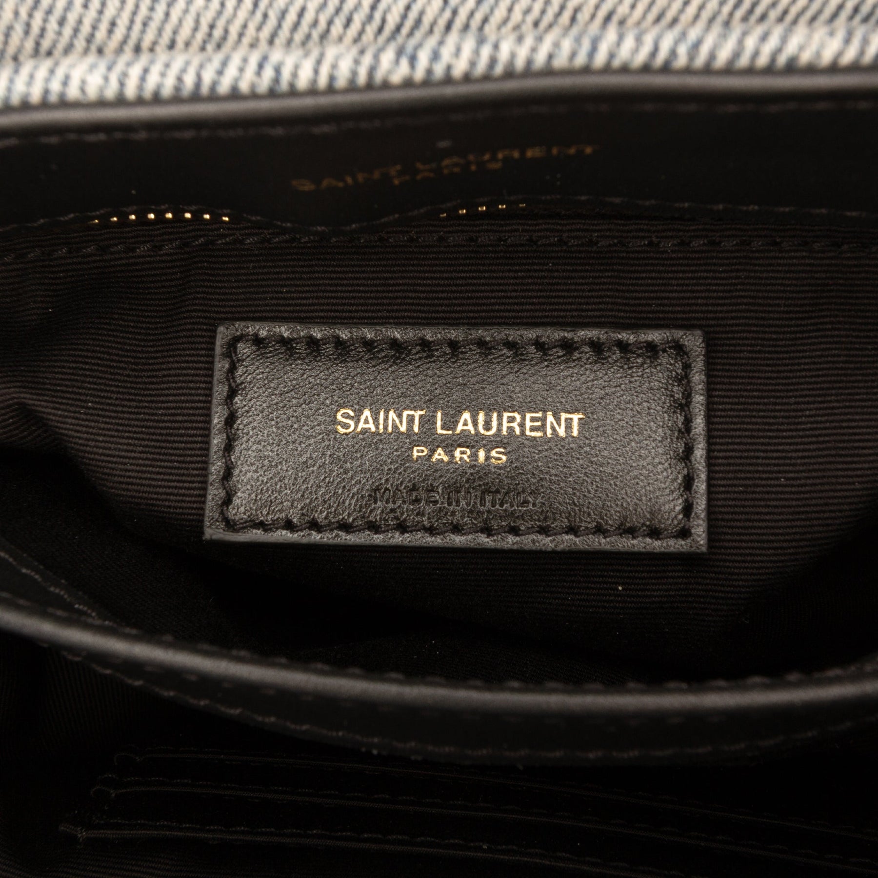 Saint Laurent Toy Matelasse Denim Monogram LouLou Crossbody