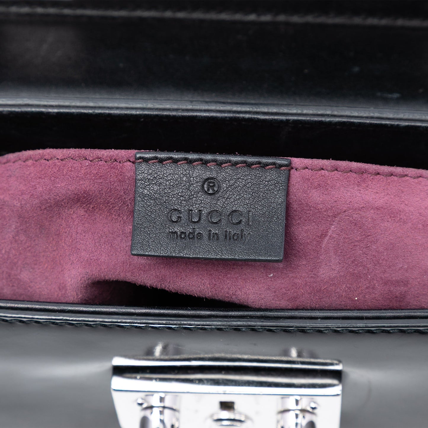 Gucci Mini Polished Leather Bamboo Lady Lock Top Handle Bag