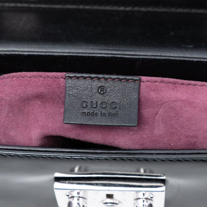 Gucci Mini Polished Leather Bamboo Lady Lock Top Handle Bag