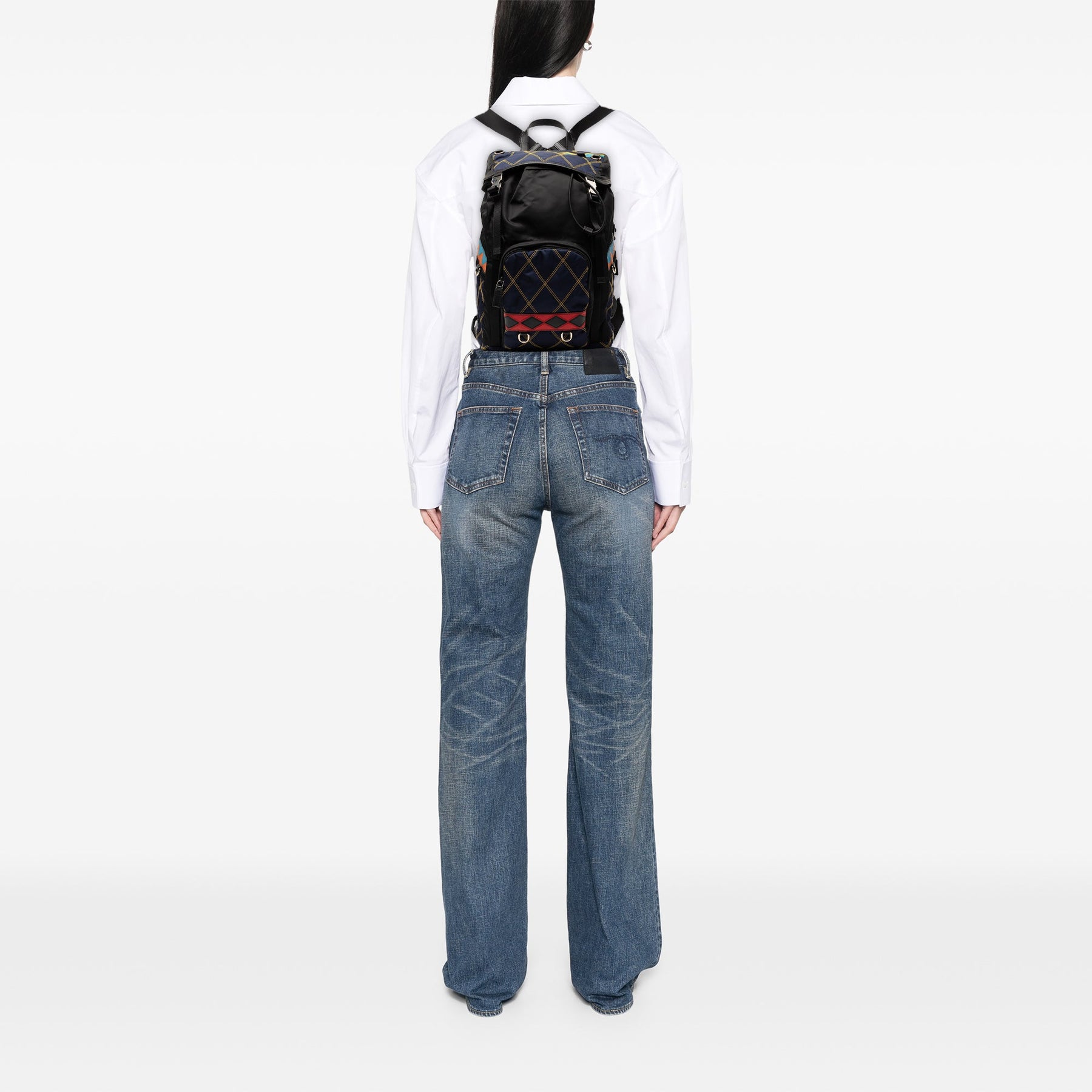 Prada Tessuto Impunturato Double Buckle Backpack