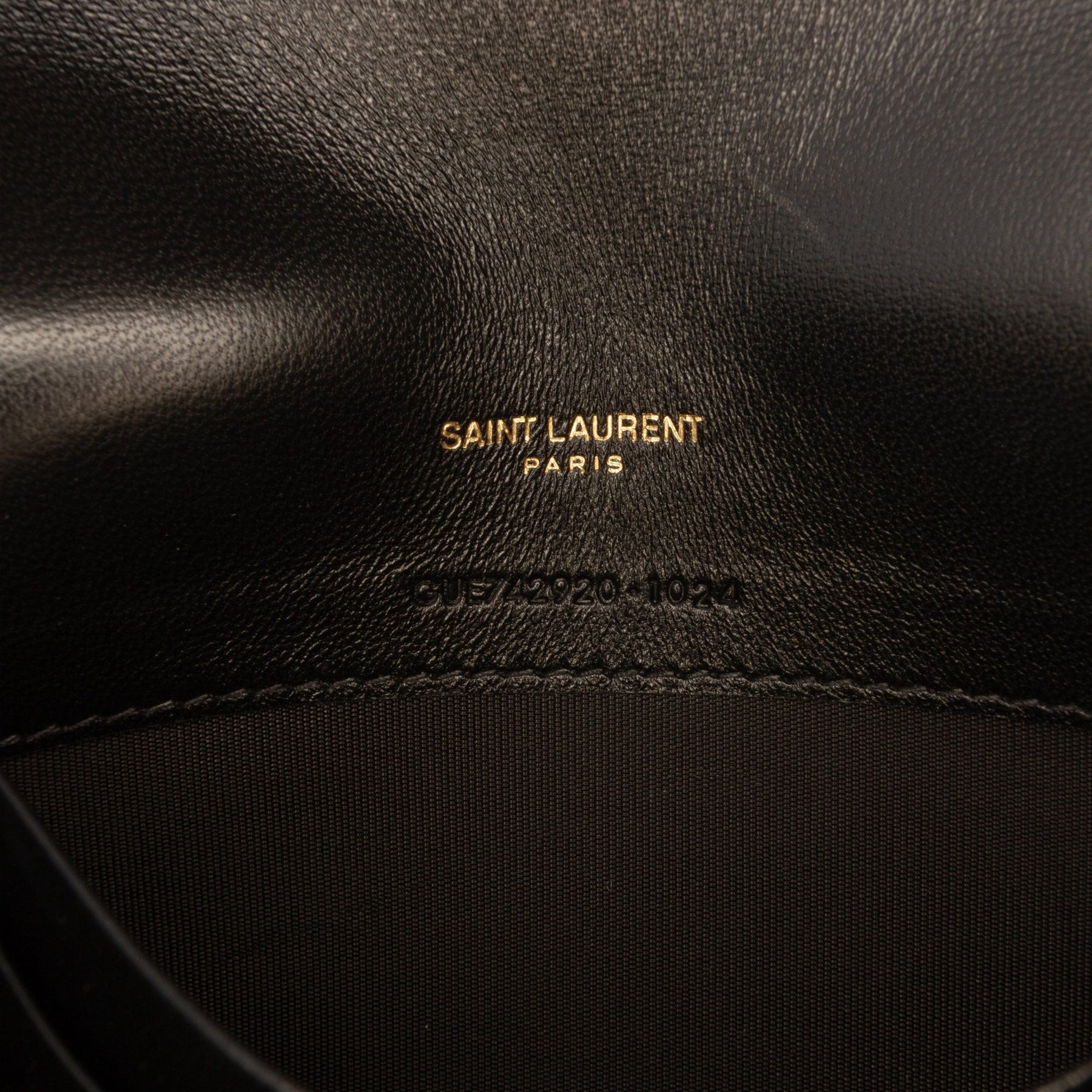 Saint Laurent Chevron Leather Cassandre Envelope Chain Wallet