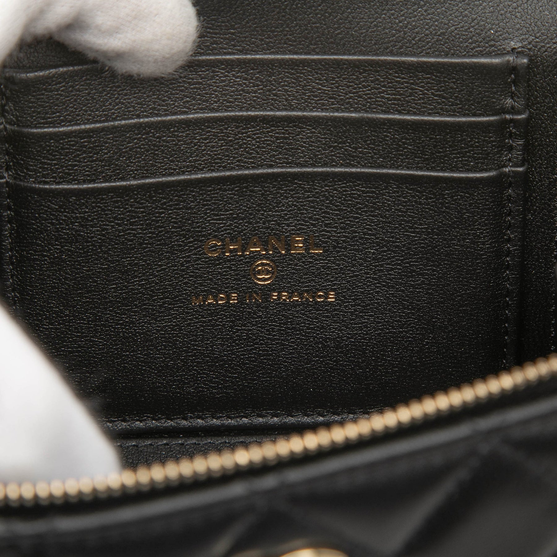 Chanel Small Lambskin Top Handle Vanity Case with Chain