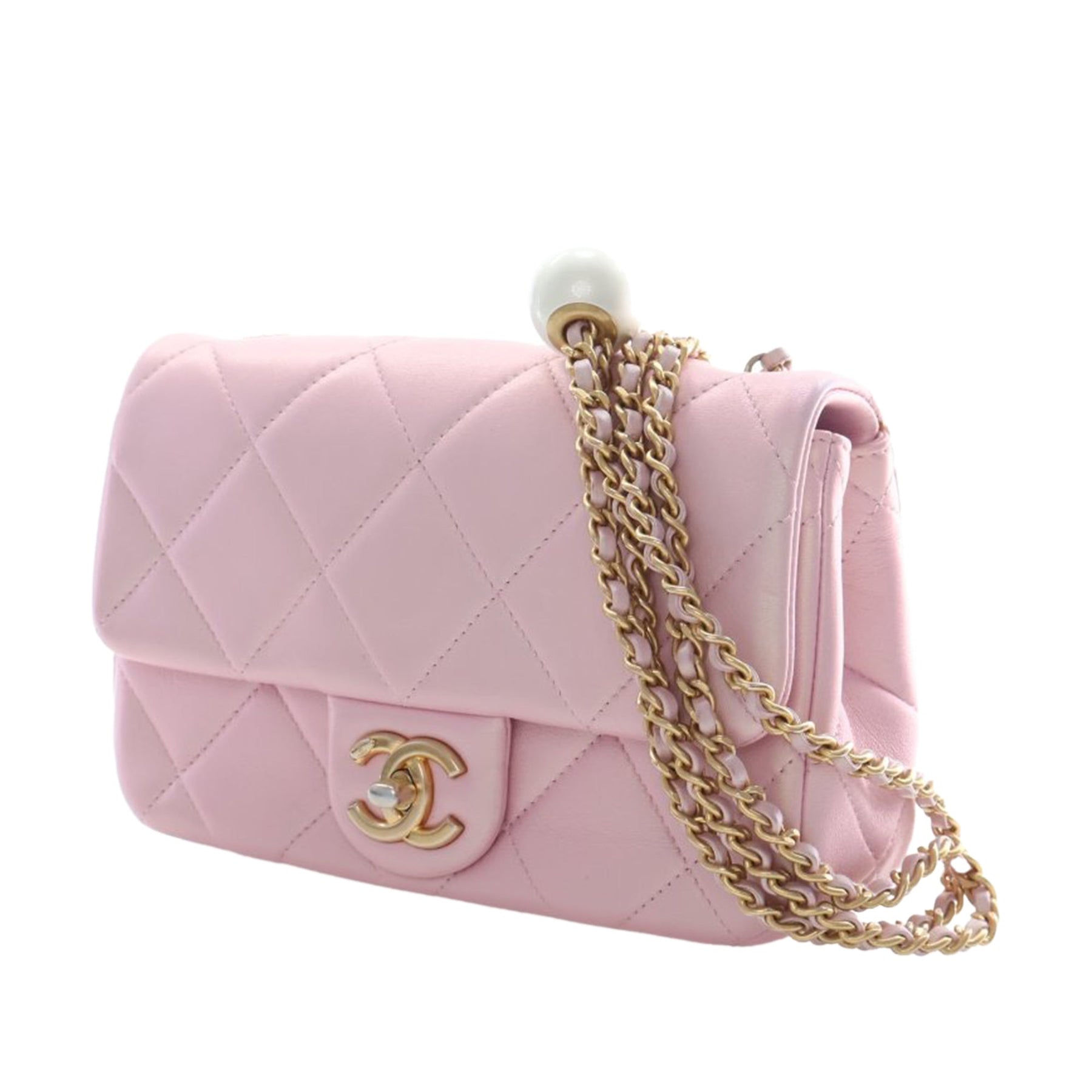 Chanel Mini Quilted Iridescent Lambskin Pearly Flap