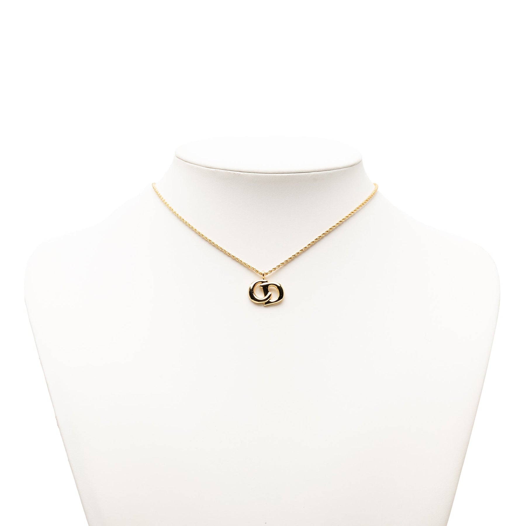 Dior Gold Plated CD Logo Pendant Necklace