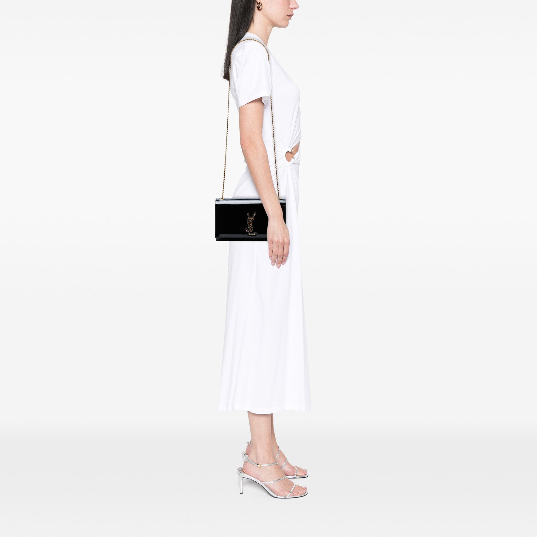 Saint Laurent Medium Patent Monogram Kate Crossbody