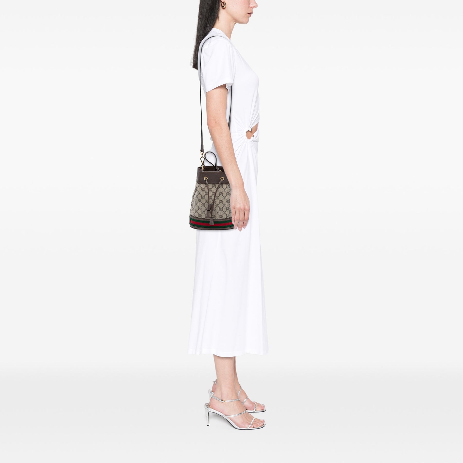 Gucci Small GG Supreme Web Ophidia Bucket Bag