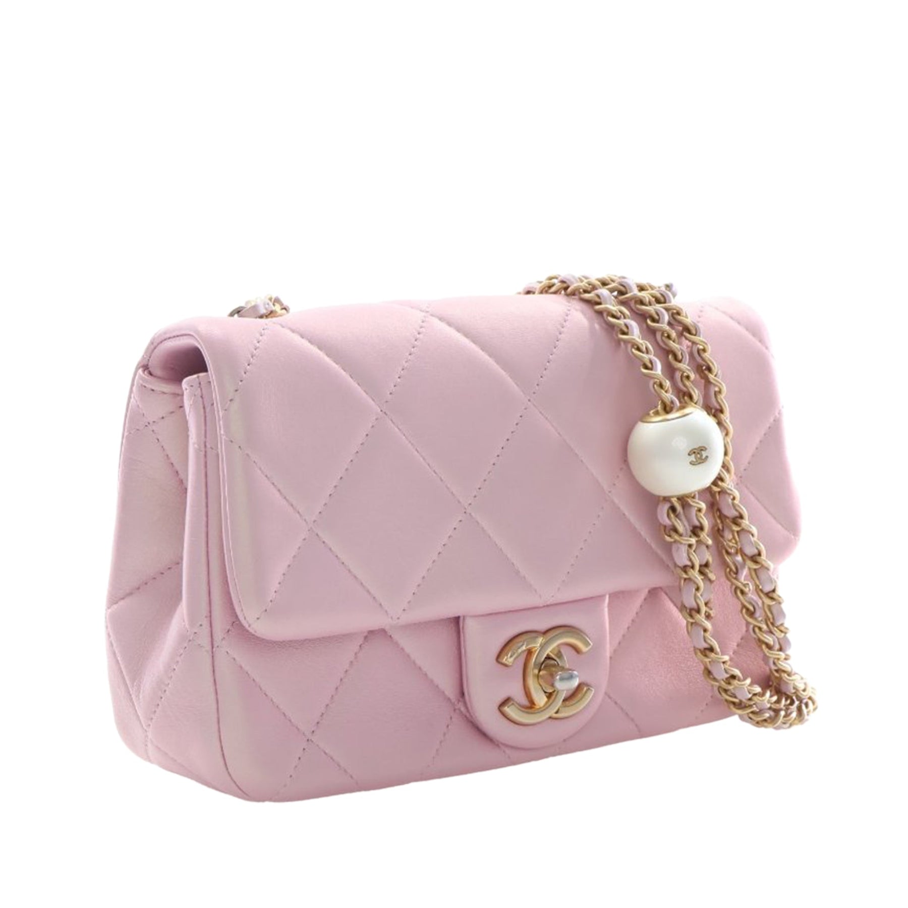 Chanel Mini Quilted Iridescent Lambskin Pearly Flap