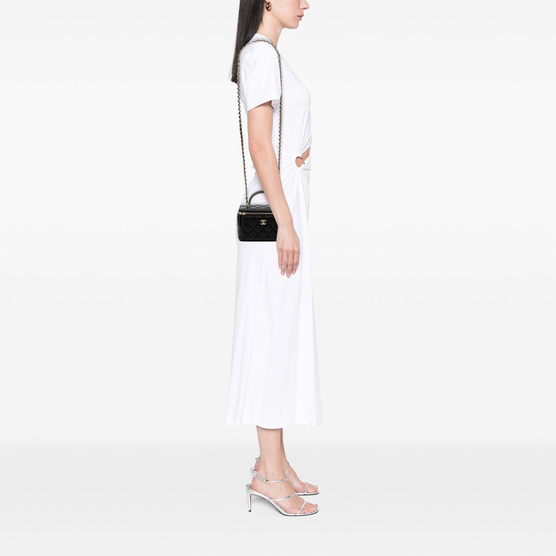 Chanel Small Lambskin Top Handle Vanity Case with Chain