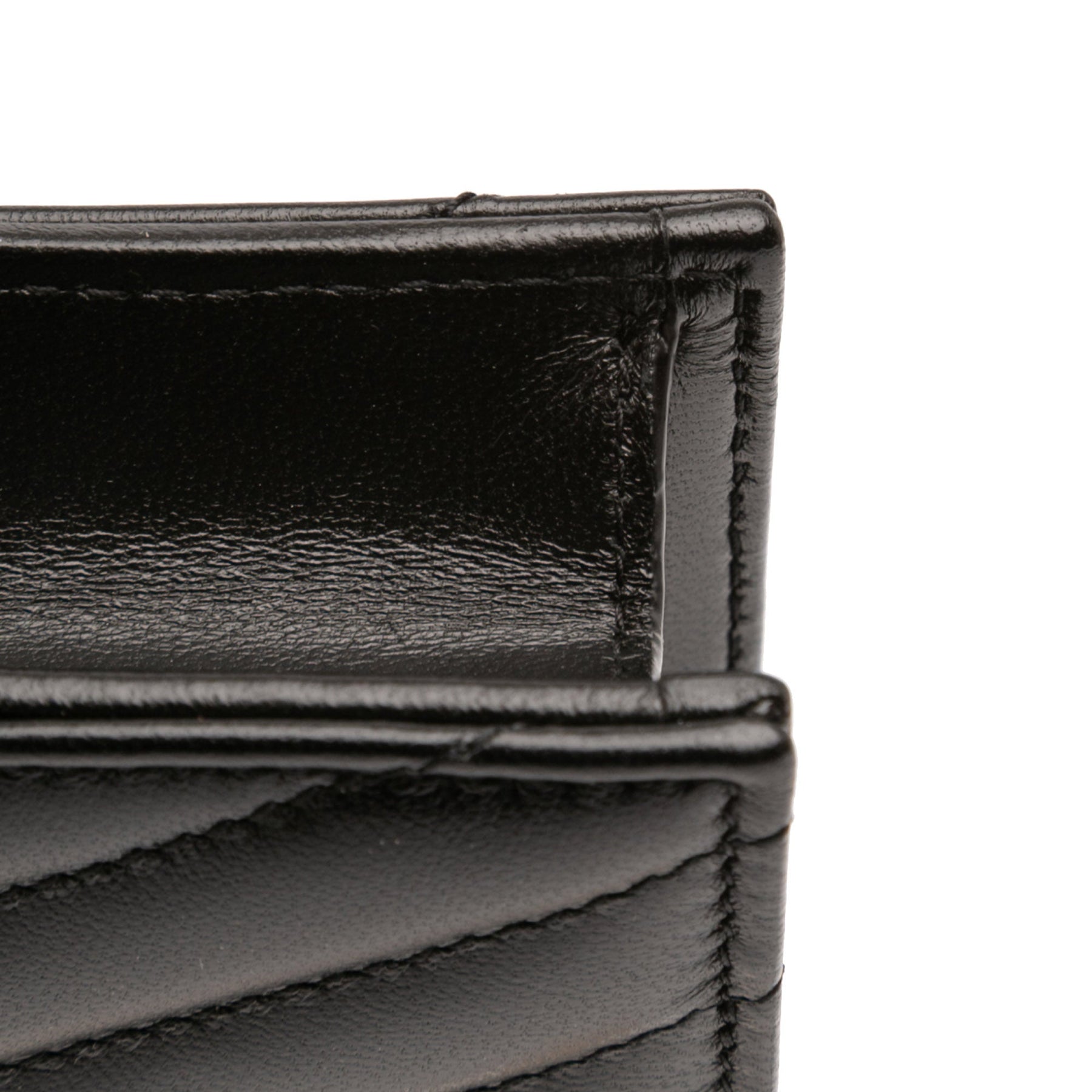 Saint Laurent Chevron Leather Cassandre Envelope Chain Wallet