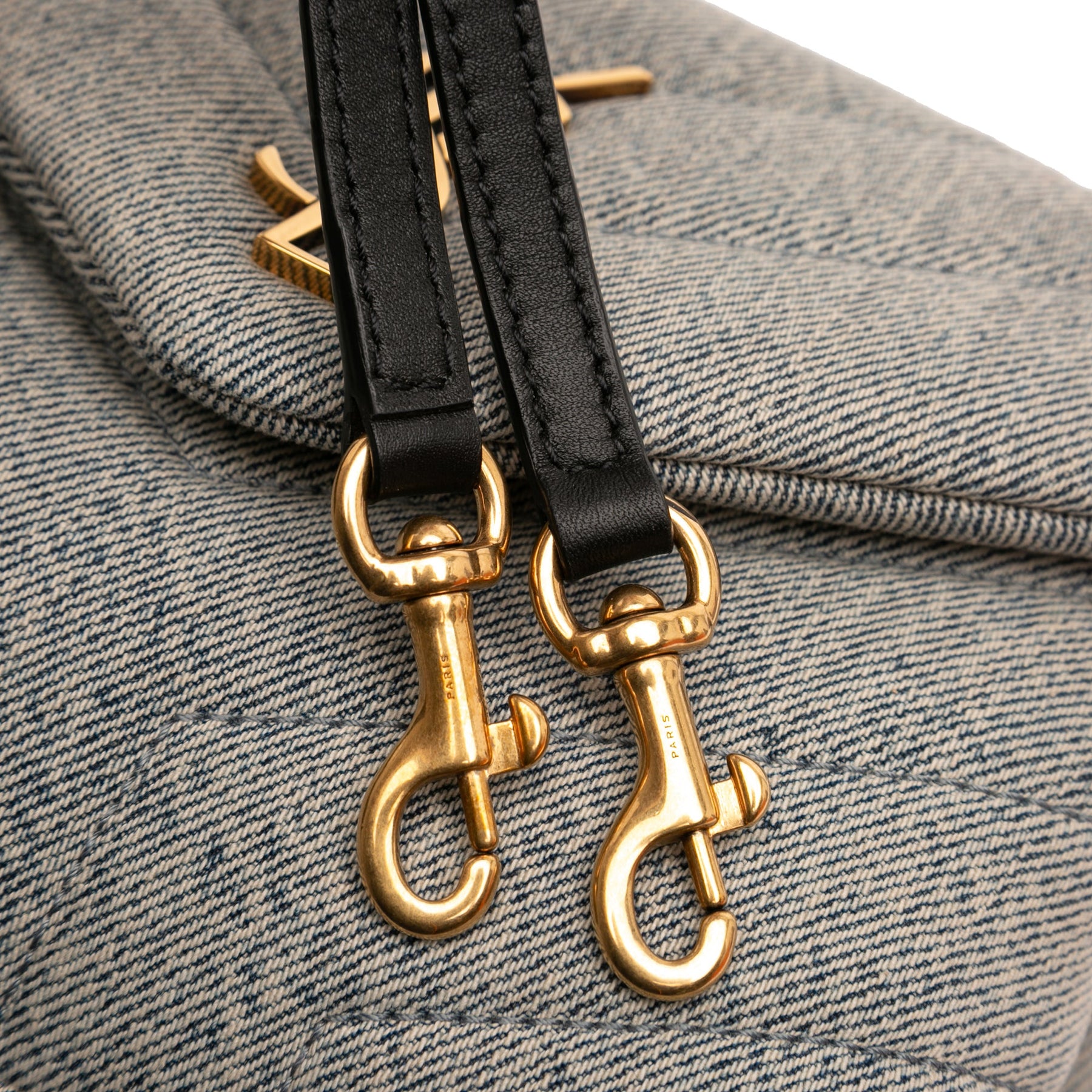 Saint Laurent Toy Matelasse Denim Monogram LouLou Crossbody