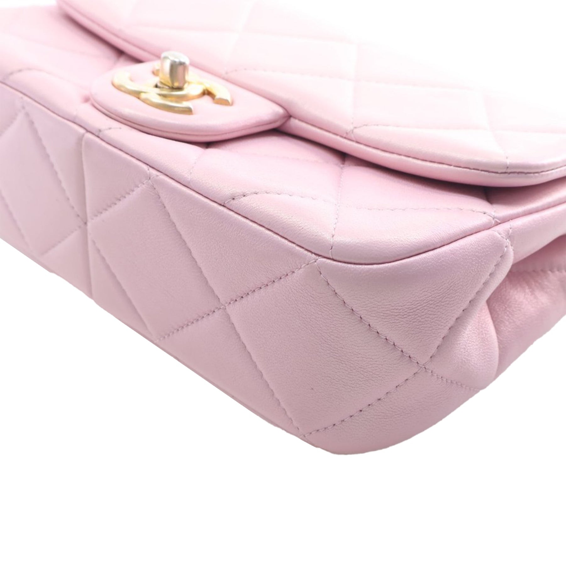 Chanel Mini Quilted Iridescent Lambskin Pearly Flap